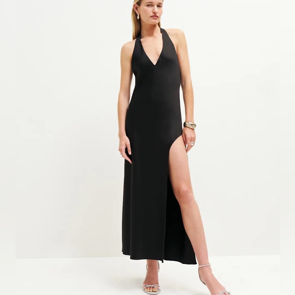 Reformation Meral Dress Black - Size M